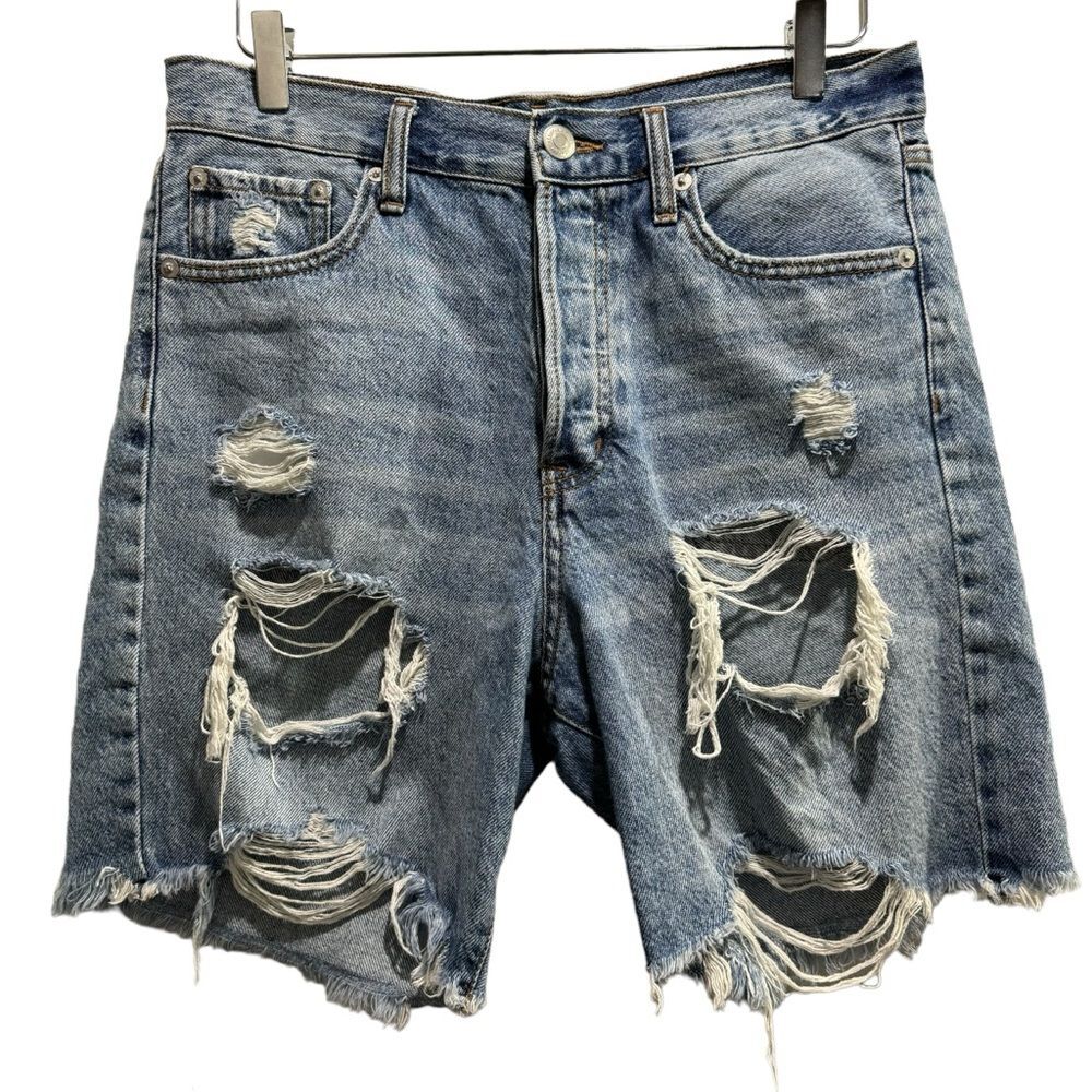 Aeropostale Denim Skater Shorts Distressed Vintage 90s Slouchy High Rise - Picture 4 of 12